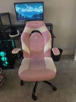 MOVING SALE! N-GEN Pink & White Gaming / Desk Chair – $25