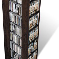 Spinning Media Tower For Books, Video games, And Movie Boxes.