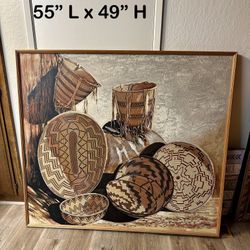 Native American Art Piece by Stan Natchez “Still Life  with Shoshone Baskets“ 