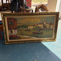Large Vintage Oil Painting 