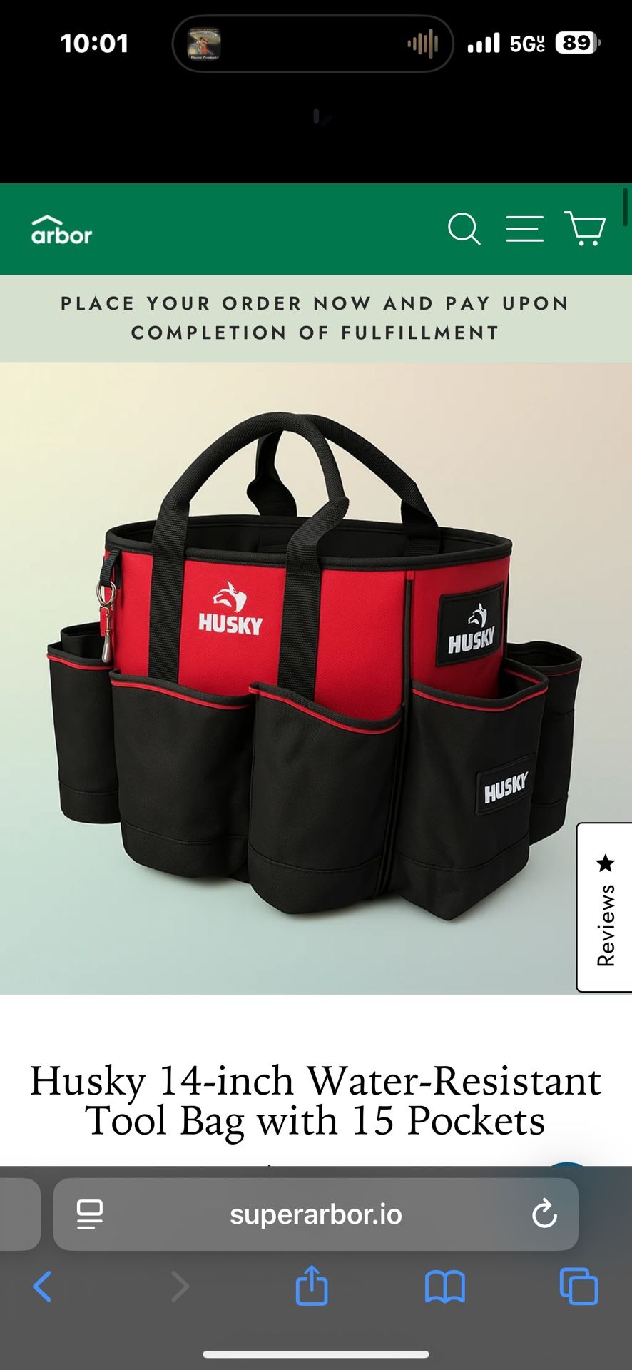 Husky 14 in. Supply Tool Bag