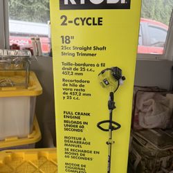 RYOBI 25 cc 2-Stroke Attachment Capable Full Crank Straight Gas Shaft String Trimmer 