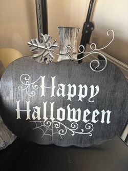Happy Halloween Pumpkin Wooden Sign
