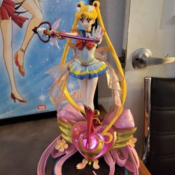 Sailor moon Figurine And Huge Framed Picture
