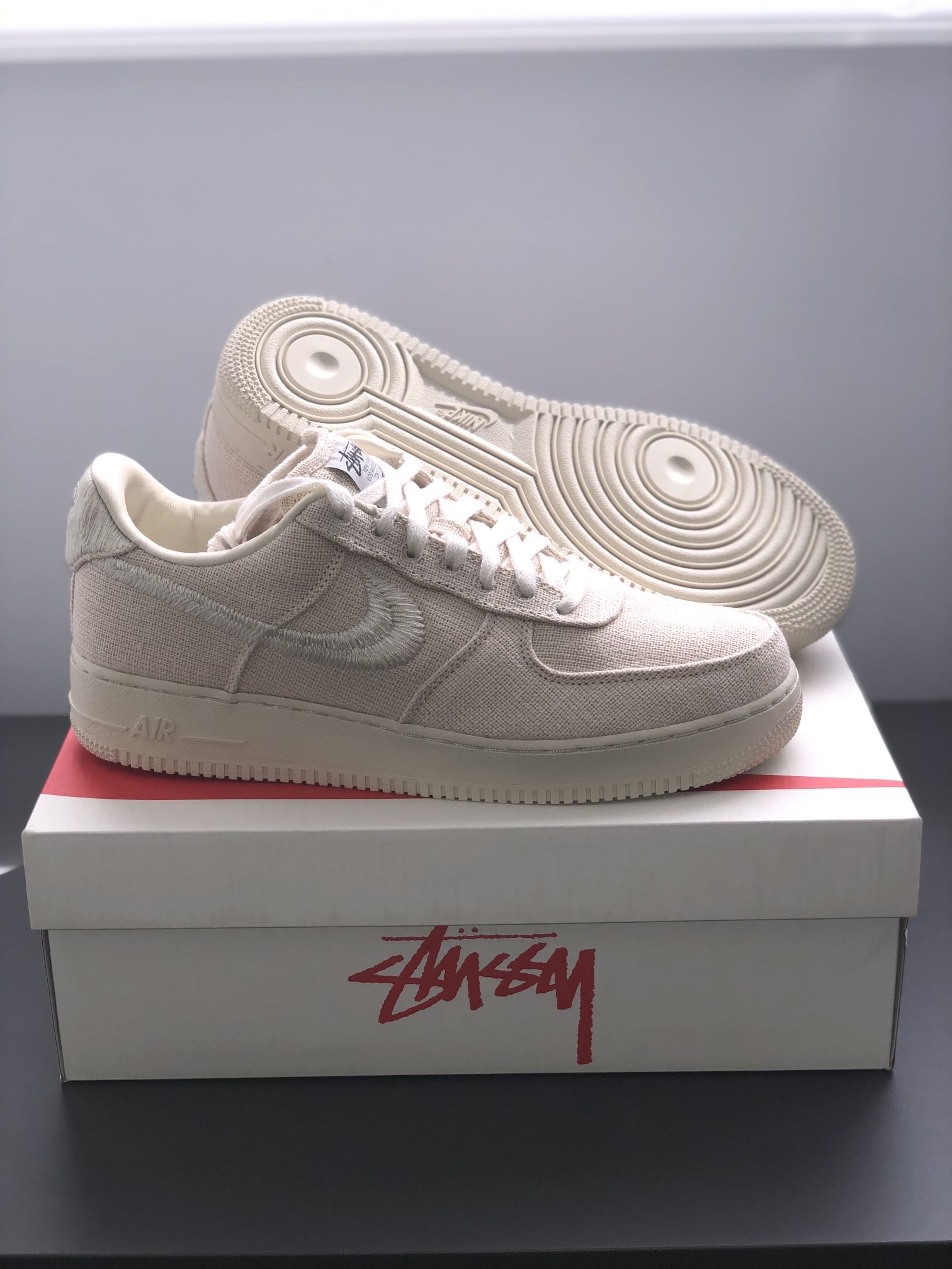 ⚪️ Nike Air Force 1 Low X Stussy “Fossil” ⚪️ Size 10.5 DS 