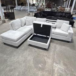 Brand New Sectional with Free STORAGE Ottoman! 