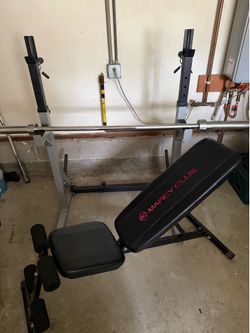 Weight bench and barbell rack