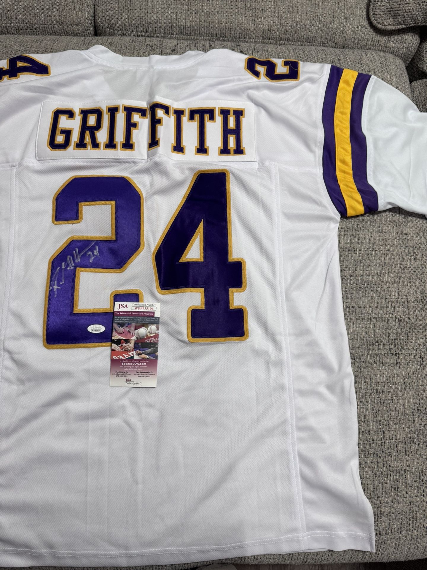 Robert Griffith Signed Autograph Custom Jersey - JSA Coa - Minnesota Vikings