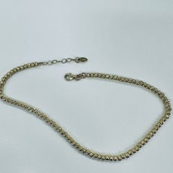 14k Solid Gold Anklet - 9in With Extension