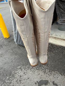 Tall White Western Cowboy Boots