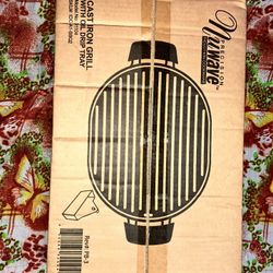 NUWAVE- CAST IRON GRILL WITH OIL DRIP TRAY