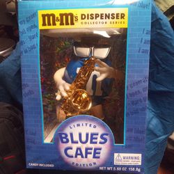 Blues Cafe Blue M&M Candy Dispenser 
