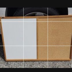 Dry Erase/ Cork Board, Wood With Shelf, 24 X 36