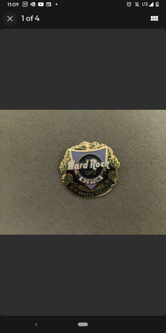 Hard Rock Cafe Boston Purple Shield "In Rockus Veritas Pin (#1331) - 1998