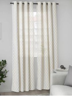IKEA HENNY RAND Curtains - White Wavy Pattern