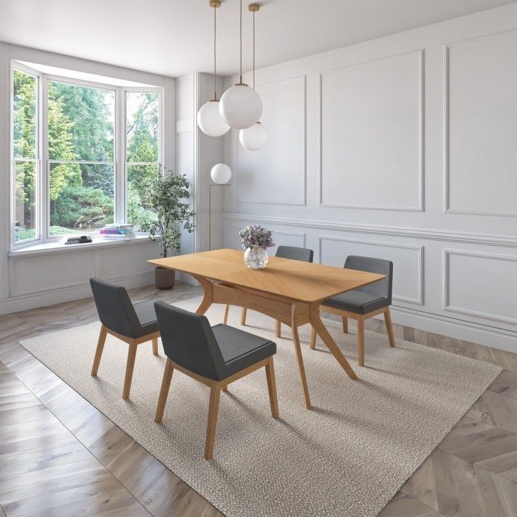 BRAND NEW Light Grey Solid Rubber Wood Dining Set Ideal Furniture Set For Indoor
