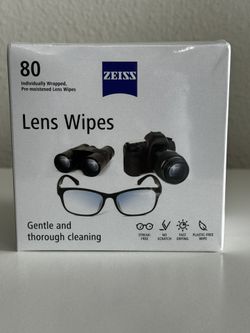 Lens Wipes 80 Individually Wrapped /Toallitas de limpieza prehumedecidas para lentes, 80 unidades