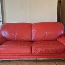 Red Leather Couch