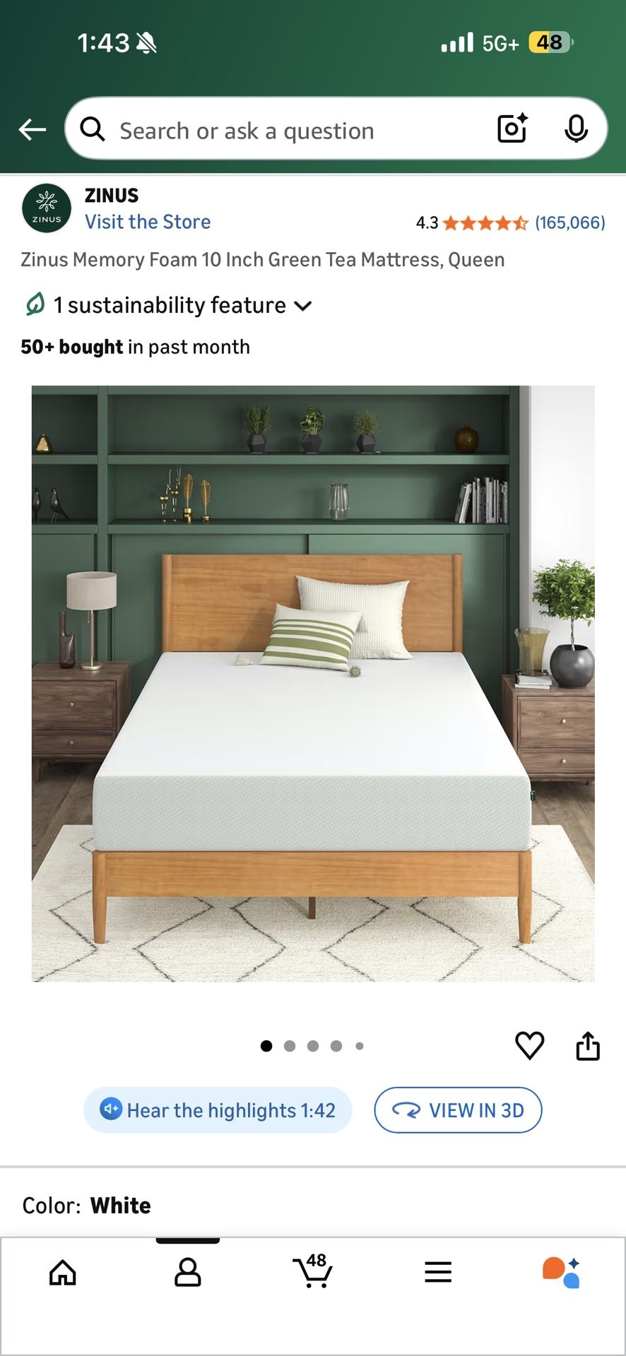 Zinus Memory Foam Mattress