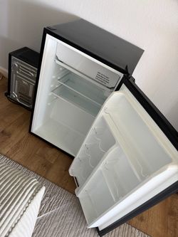 Mini fridge and microwave combo"