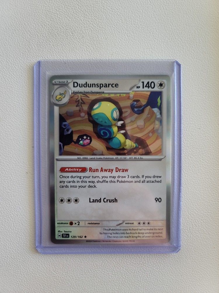 Dudunsparce 129/162 Temporal Forces Holo Rare Pokemon TCG
