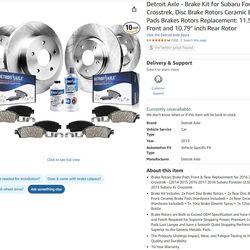 Front & Rear Brake Kit For 2015 Subaru Forester