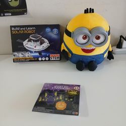 First come first pick up. 
All for Only 10 dollars!
STEM build solar robot New.
You can build 6 different toys.
Original Mignon 10 inches New.
Incredi