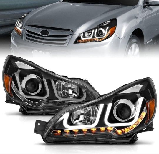 10-14 Subaru Outback 10-14 Subaru Legacy LED DRL Projector Headlights Luces Calaveras Micas Faros Focos Faroles Headlamps