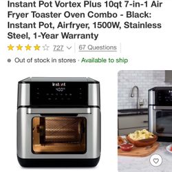 Instant Pot Vortex Plus Air Fryer Oven 