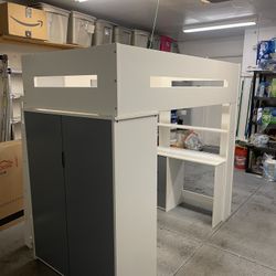 Twin Loft Bed With Desk And Storage