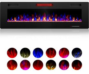 30" Electric Fireplace with Remote Ultra-Thin & Quiet Wall-Mounted Recessed Heater