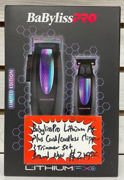 BabylissPro Lithium FX Plus Cord/ Cordless Clipper & Trimmer Set Brand New