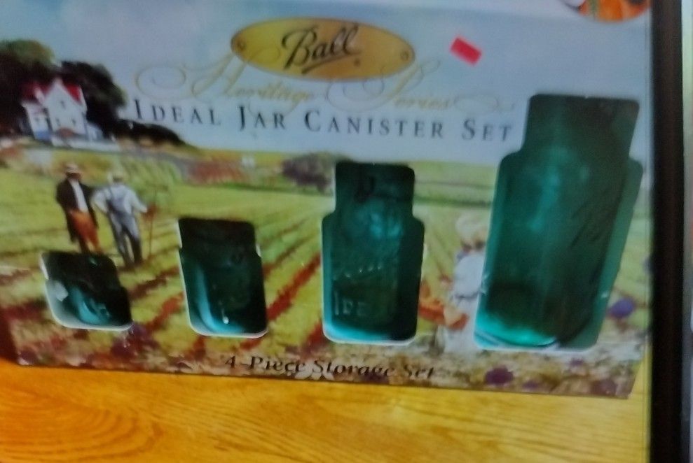 Ball Heritage Aqua Jars Set Of 4. Original Set In Box