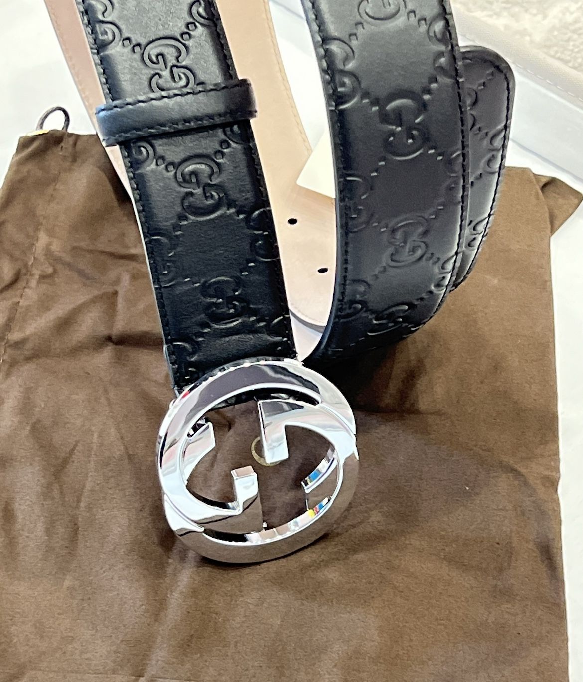 NWT Black Leather Gucci Belt