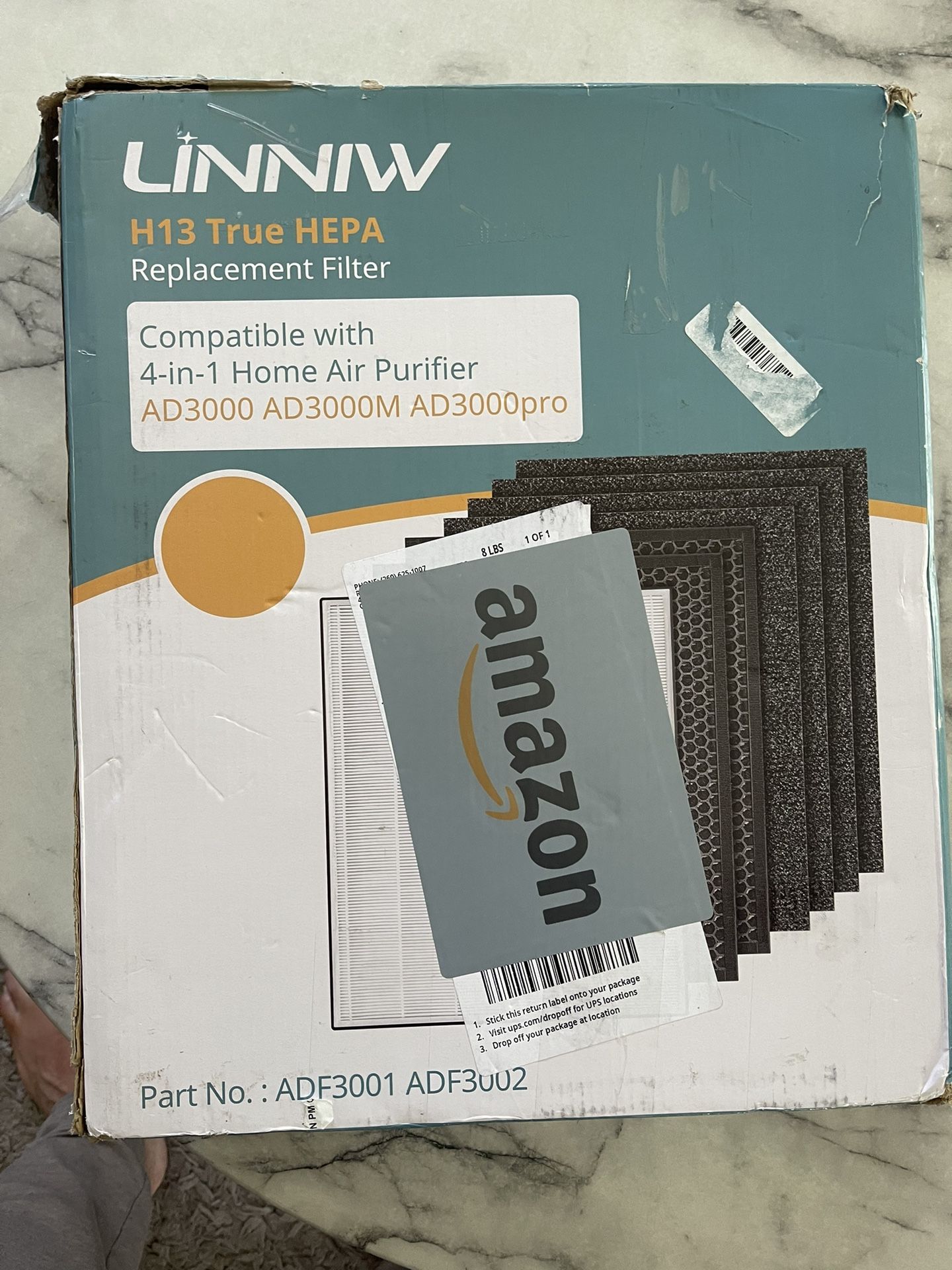 LINNIW H13 True HEPA Compatiable With 4-in-1 Home Air Purifier AD3000Pro