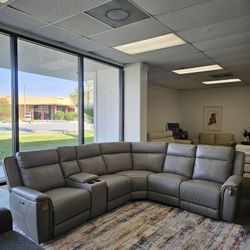 5-pc Leather Sectional Sofa-Addyson 