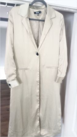 Misguided satin trench.