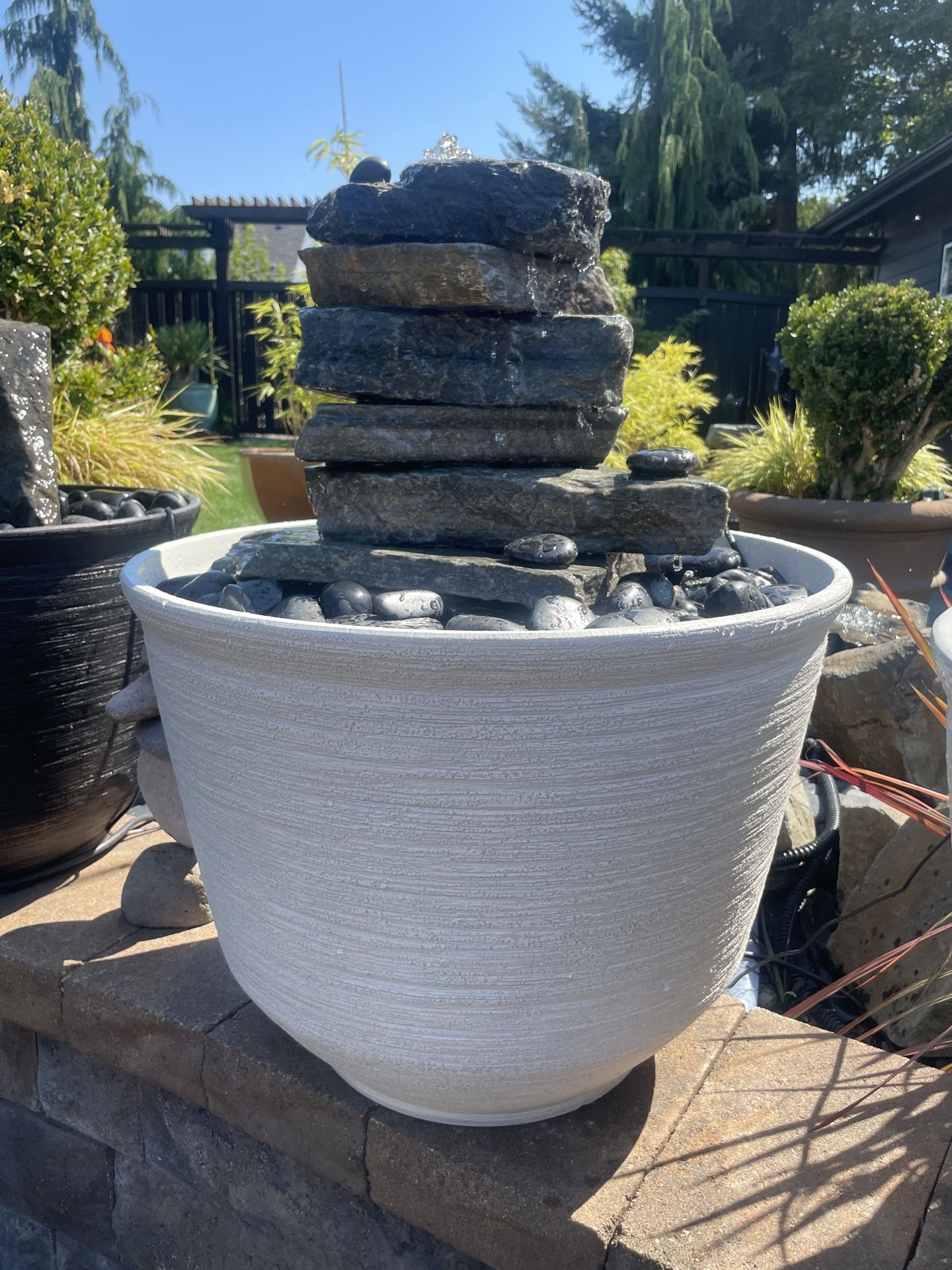 30” Custom Stacked Ledge Stone Water Fountain Complete Package