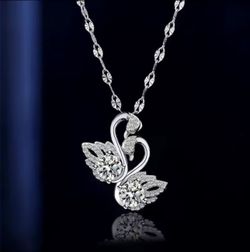 Gooseneck Chain - Elegant Double Goose with Sparkling Pendant - Perfect for Banquets, Parties, Weddings - Perfect Women's Jewelry