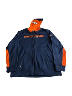 Nike Denver Broncos Full-Zip Hoodie Men’s Large Navy Blue Therma-Fit NFL
