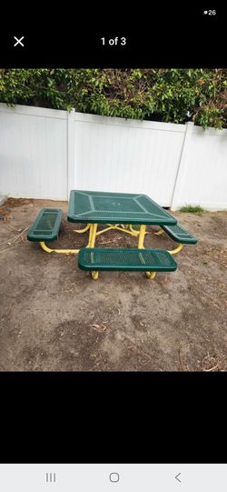 Commercial Metal Picnic Table with Benches