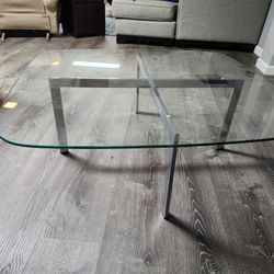 coffee table - glass with metal legs