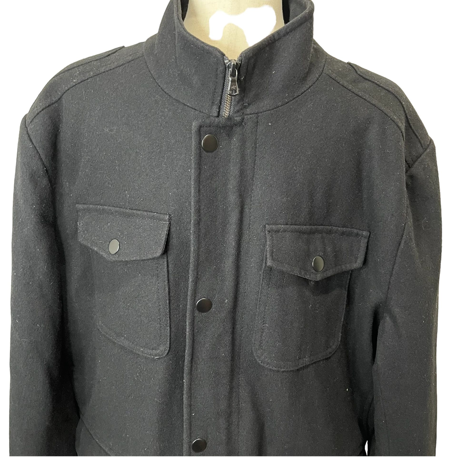 Kenneth Cole Wool Fully Lined Pea Coat Gray Mens Sz XL