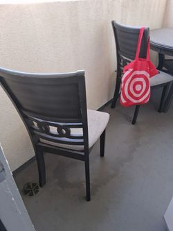Dark Grey Dining Chairs with Cushioned Seats