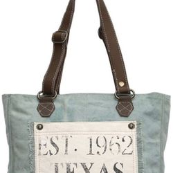 Myra Bag female Turquoise Texas Upcycled Canvas Hand Bag