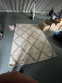 Safavieh Dallas Shag Area Rug – 6’7” x 9’6” – Ivory/Grey