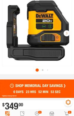 ➿ DEWALT Atomic 20V Green Cross Line Laser Level (Tool-Only) 180’/330’