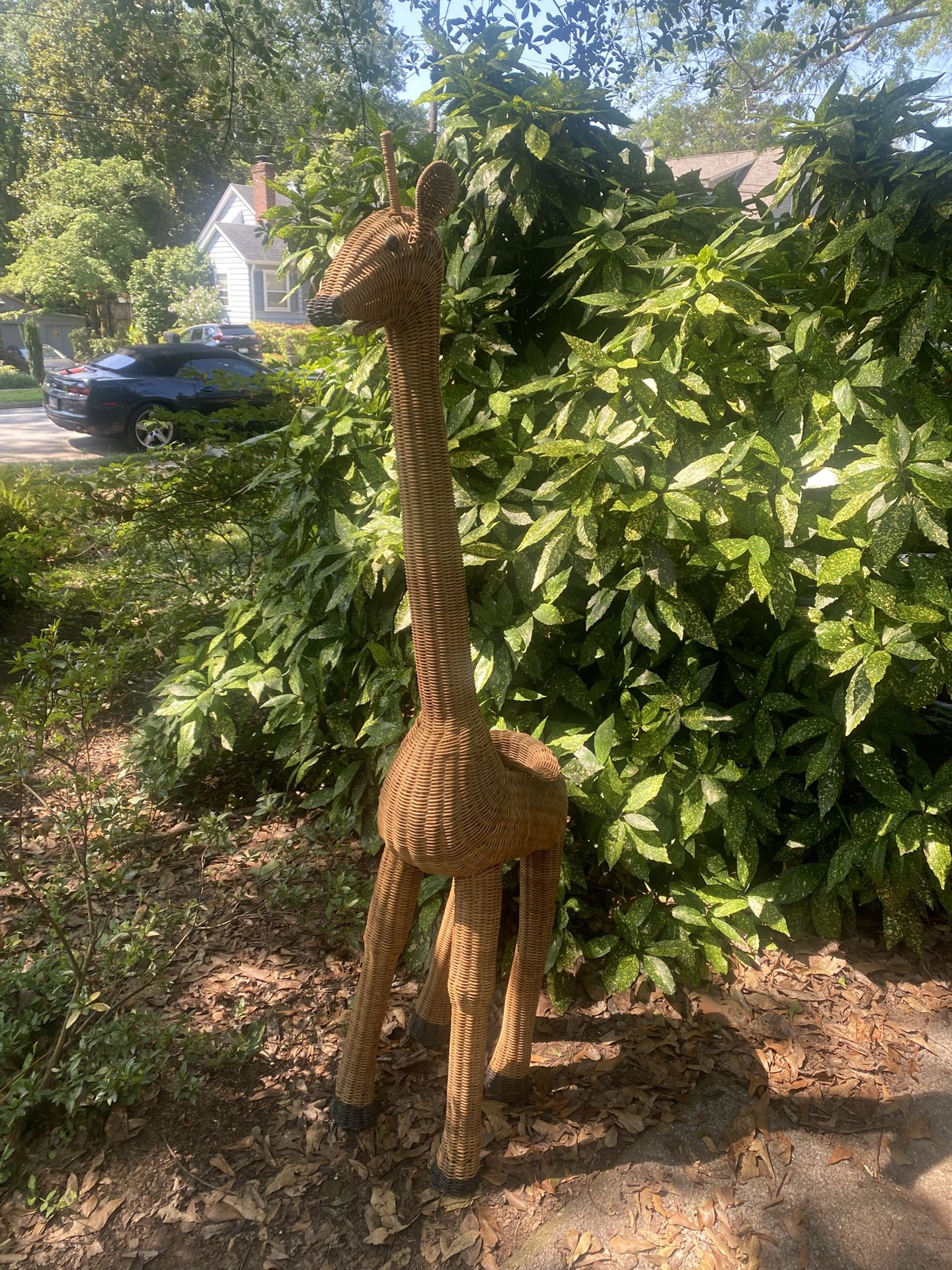 Vintage wicker giraffe