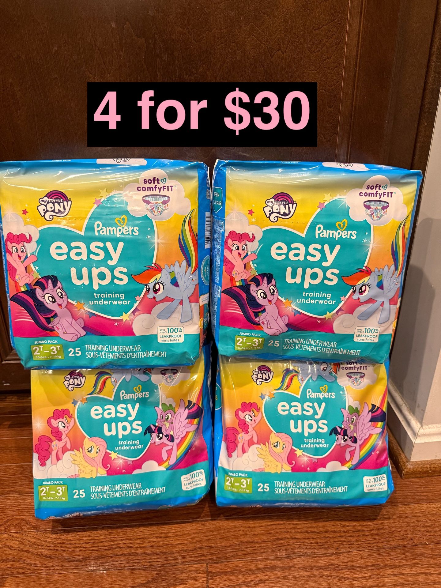 Pampers easy ups (My Little Pony) 2T/3T 4 for $30