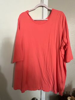 Coral Half-Sleeve Relaxed Fit Top